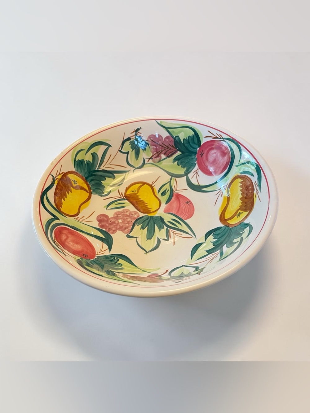 Royal Sealy Ironstone China Handpainted Serving Bowl Fruit Motif No Chips/Cracks